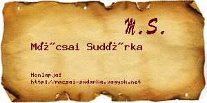 Mácsai Sudárka névjegykártya